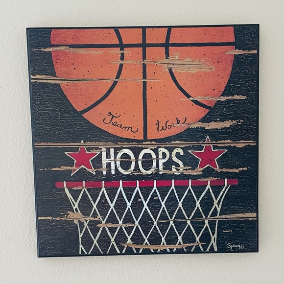 Wall Decor | Hoops Solid Wood Basketball Themed Wall Decor 3 X 30 Cm